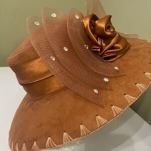 Gorgeous Genuine Suede Dress / Church Hat by S.O.G.I.C.
